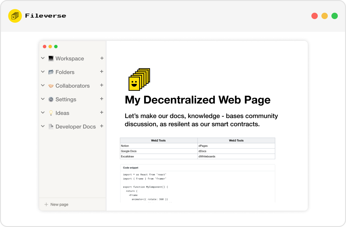 Decentralized Pages